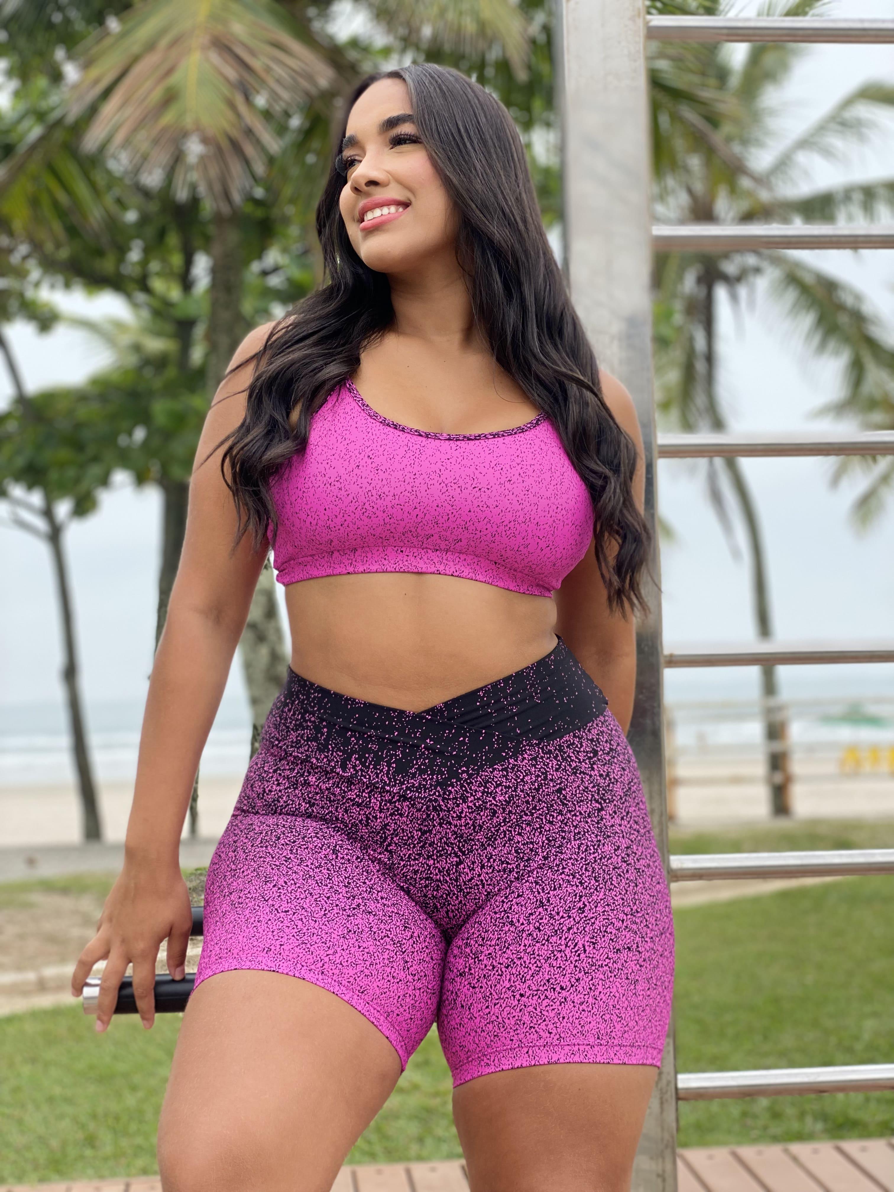 Bermuda Feminina Mel Degrade - JO FITNESS