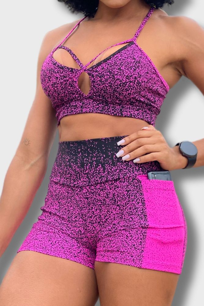 SHORT CROSS BOLSO FEMININO DEGRADE - JO FITNESS