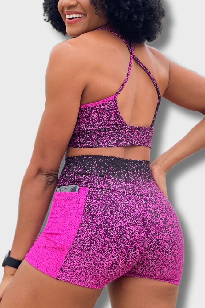 SHORT CROSS BOLSO FEMININO DEGRADE - JO FITNESS